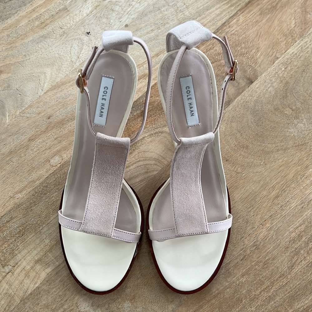 Cole Haan Heeled Suede Leather Sandals Size 6.5 - Picture 5 of 15